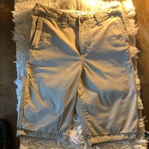 Boys Abercrombie twill longboard khaki shorts